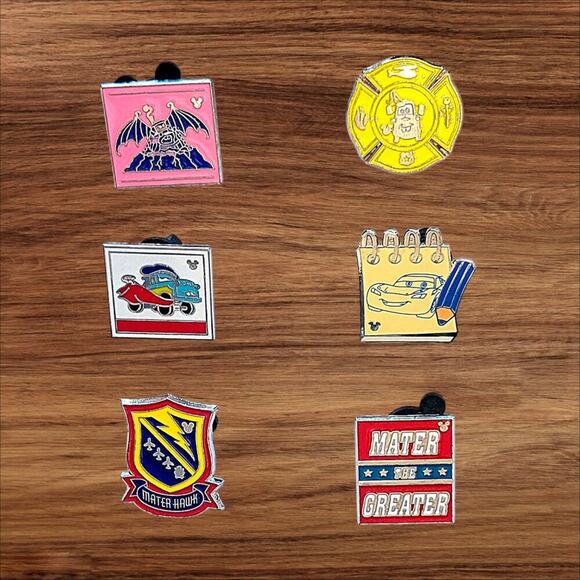 5 Cars Disney Parks Trading Pins, Plus 2 Bonus Pins - Picture 1 of 2